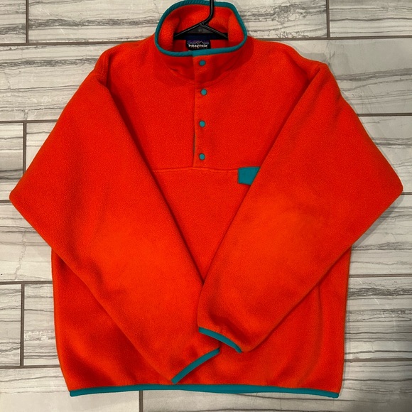 Vintage Patagonia Synchilla Pullover - Orange & Teal - Picture 3 of 7